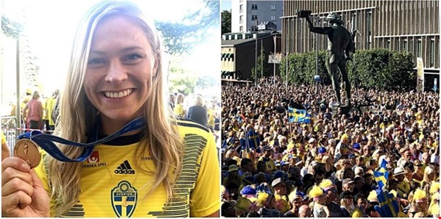 Fridolina hyllades på Götaplatsen Fridolina hyllades på Götaplatsen