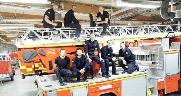 Tajt gng firar p brandstationen