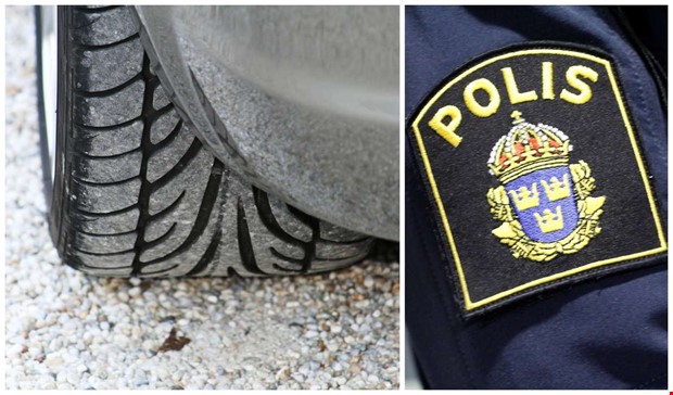 Tjuvar stal dck frn bil  polisen larmades