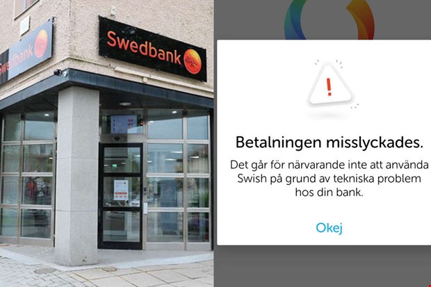 Problem hos Swedbank - Swish fungerar inte