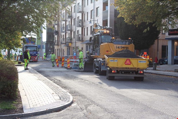 Asfaltering pverkar trafiken i innerstaden
