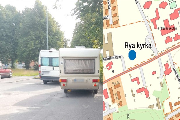 Klagomål mot campare på parkeringsplats