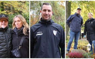 Frre mn n kvinnor besker gravar under allhelgona