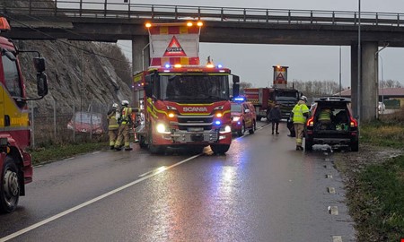 Trafikolycka  bil har krt av vgen