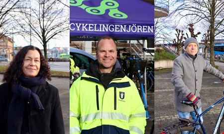 De byter bilen mot cykel  trampar till jobbet i vinter