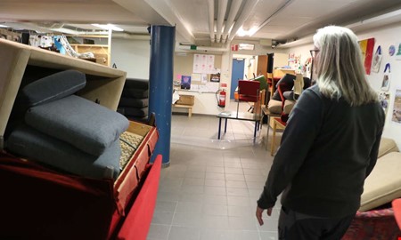 Slangen brast � vattnet fyllde scouternas lokal