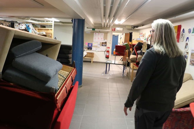 Slangen brast � vattnet fyllde scouternas lokal