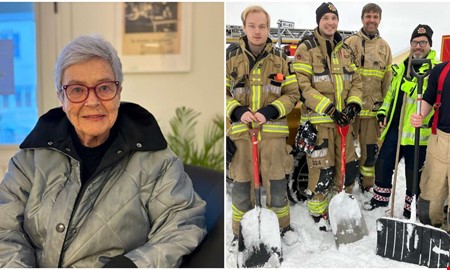 Kerstins bil gr�vdes fram av r�ddningstj�nsten: 