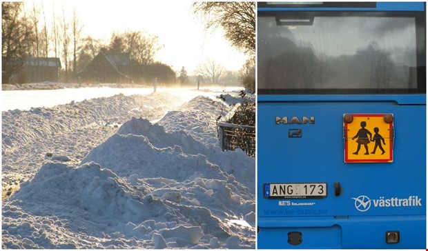 Sn�n st�ller till det: M�nadsmarknaden och skolbussar st�lls in