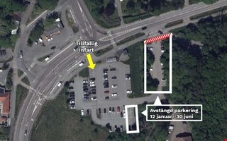 Del av pendelparkering st�ngs av under arbete