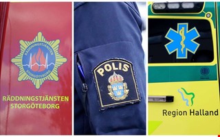 Olycka � bil k�rde av v�gen och voltade