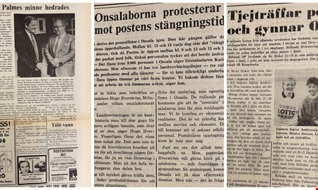 40 �r sedan: Palme hedrades och postens �ppettider