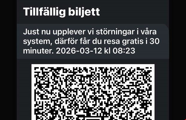 St�rningar i V�sttrafiks app � resen�rer �kte gratis