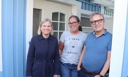 Partiledarens ov�ntade hembes�k i Kungsbacka