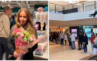 L�ng k� n�r nya butiken �ppnade p� Kungsm�ssan