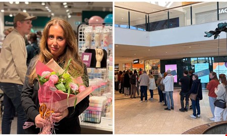 L�ng k� n�r nya butiken �ppnade p� Kungsm�ssan