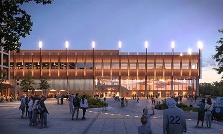 Arvingarna och fest när arenan börjar byggas
