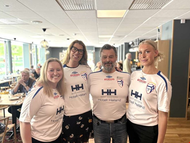 Fotbollströjor på – hotellet samlade in till cancerfonden