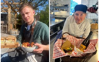 Unga matlagare delar recept till picknicken