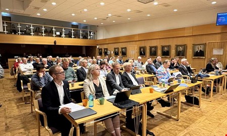 Pajkastning när budgeten avgjordes i fullmäktige