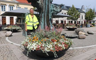 Invånarna fick själv välja ut blommorna till torget