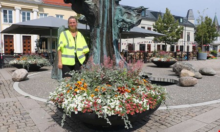 Invånarna fick själv välja ut blommorna till torget