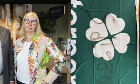 Klotter på valbudskap har anmälts till polisen 