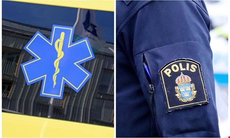 Man till sjukhus – trillade från byggställning