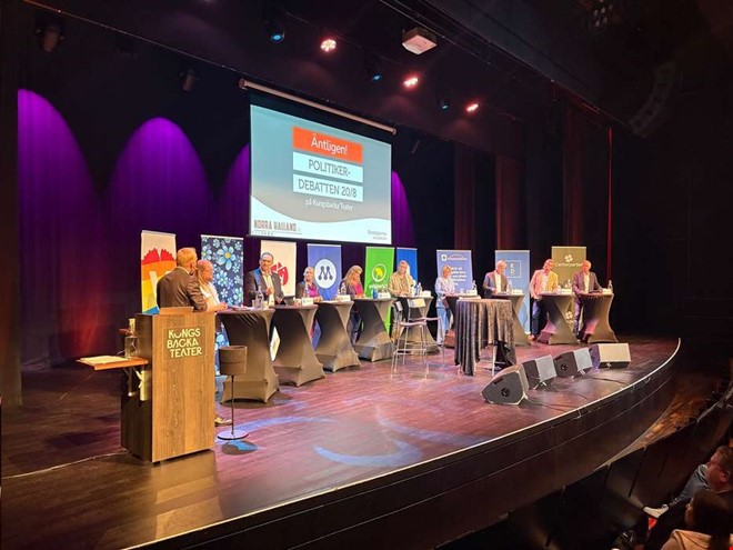 Politisk debatt tre veckor före valet