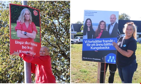Redo med valaffischer – partier satte upp sina budskap 