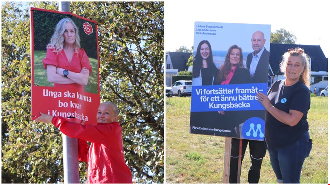 Redo med valaffischer – partier satte upp sina budskap 