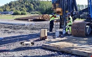 Pålning pågår – arenabygget går vidare