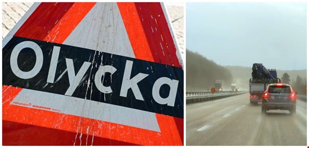 Vattenplaning på E6 – bil fick bärgas