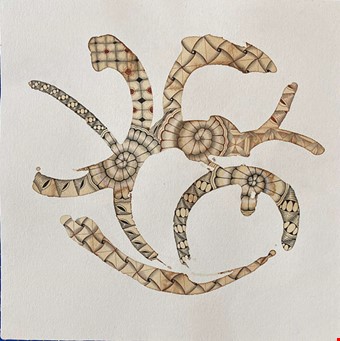 16. Drawing over stain of coffee, Claudia Caro.